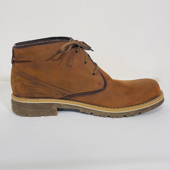 Clarks Chukka Boots Men's 10.5 Morris Peak Waterproof Beeswax Brown Leather Mid - Picture 4 of 11